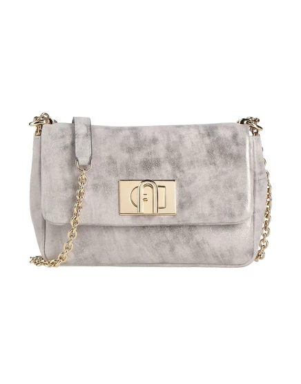 Женская сумка через плечо Furla PAPERMAG замшевая, серая