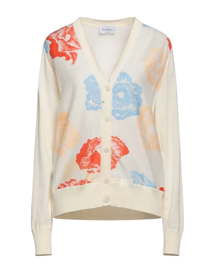 Женский кардиган Ferragamo Cardigans вязаный, бежевый