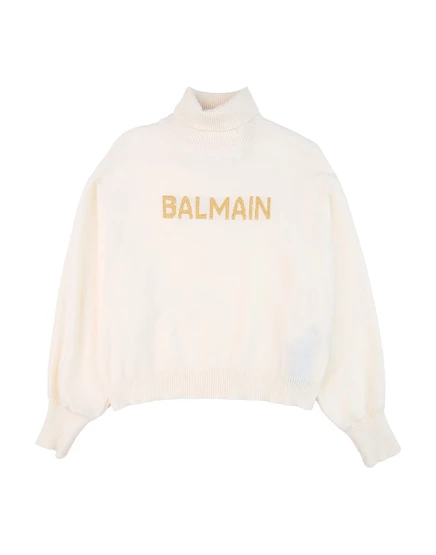 Женская водолазка Balmain Junior из шерсти, кремовая
