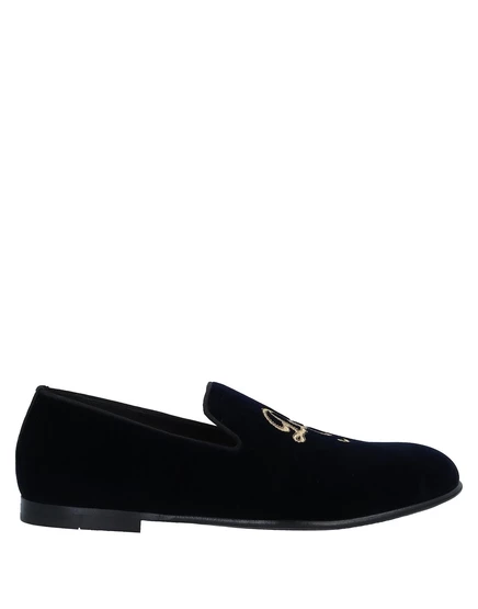 Мужские лоферы Dolce & Gabbana бархатные, иссиня-чёрные
