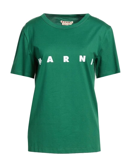 Женская футболка Marni с логотипом, изумрудная