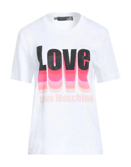 Женская футболка Love Moschino Lorenz_SP с принтом, белая