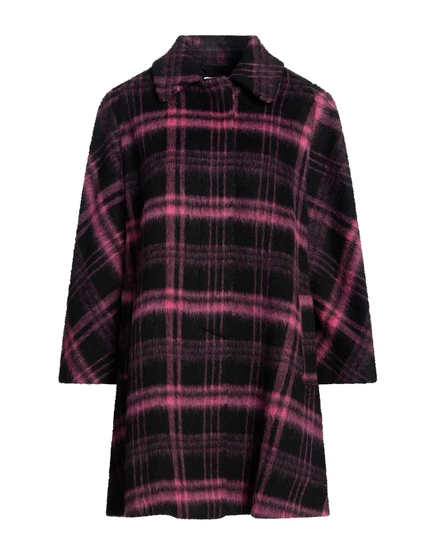 Женское пальто RedValentino велюровое в шотландскую клетку, чёрное