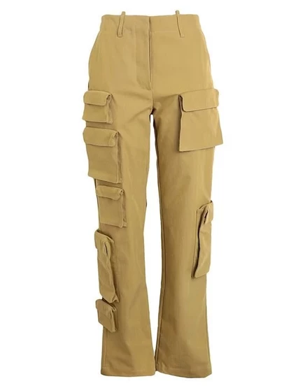 Женские брюки Off-White карго, прямые, хаки