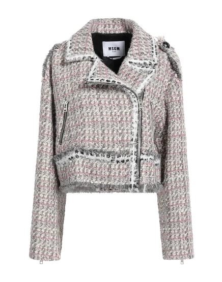 Женская байкерская куртка MSGM Wonderwoman, розовая