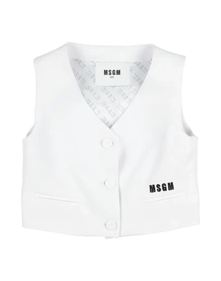 Женский классический жилет MSGM полиэстер-стрейч, белый