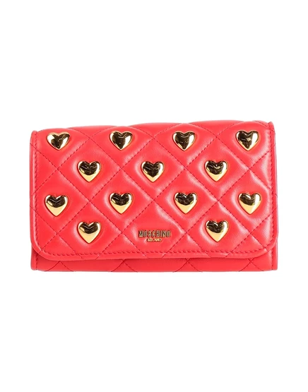 Женская сумка-клатч Moschino стеганая кожа, томатная