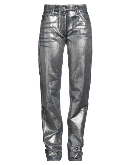 Женские джинсы MSGM Lorenz_SP прямого кроя, серебристые