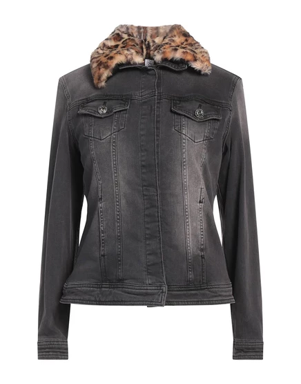Женская джинсовая куртка Liu Jo с искусственным мехом, серая