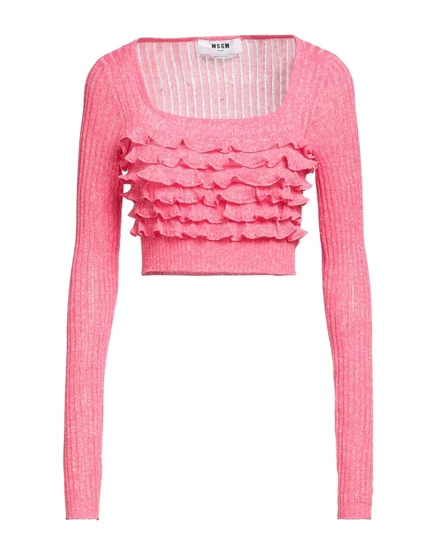 Женский свитер MSGM с рюшами, фуксия