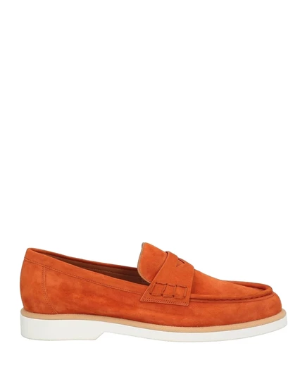 Женские мокасины Santoni Lorenz_SP замша, ржаво-коричневые