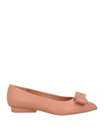 Женские балетки Ferragamo с бантом, античная роза