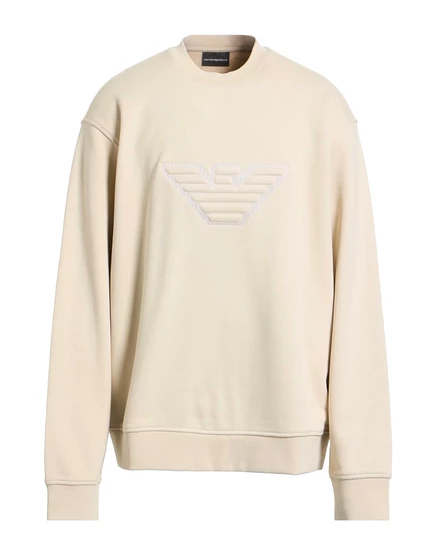 Мужское худи Emporio Armani, флисовое, бежевое