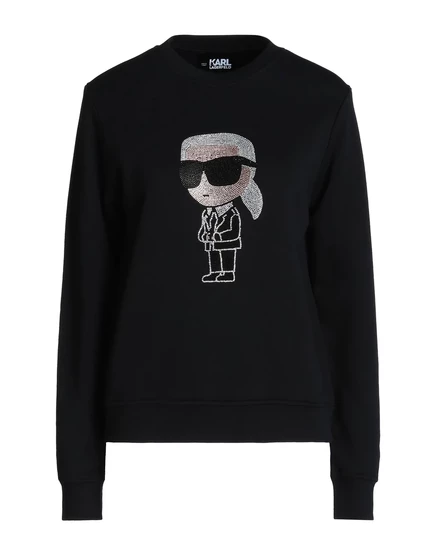 Женский свитшот Karl Lagerfeld Hamish, флис, чёрный