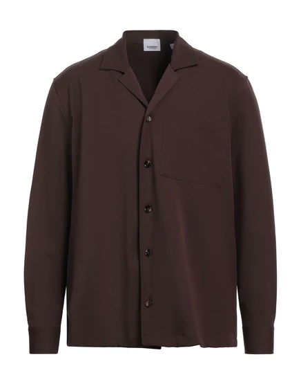 Мужская рубашка Burberry классическая из шерсти, шоколадная