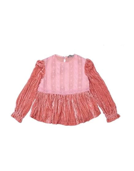Топ для девочек Ermanno Scervino Junior бархатный, розовый