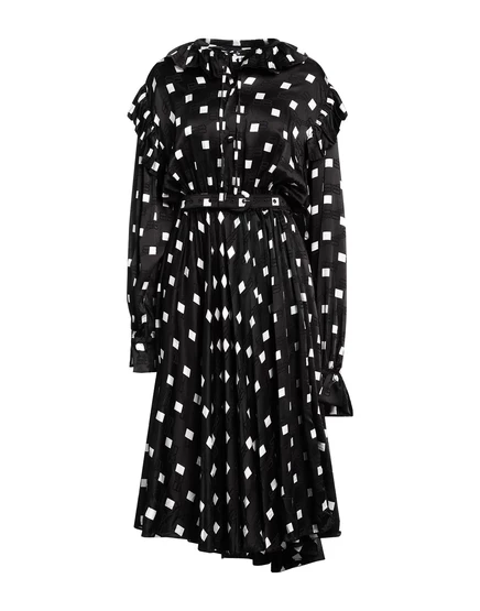 Женское платье Balenciaga PAPERMAG миди жаккардовое, чёрное