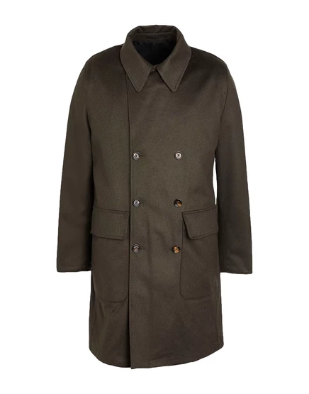 Мужское двубортное пальто KIRED Coats, темно-зеленое