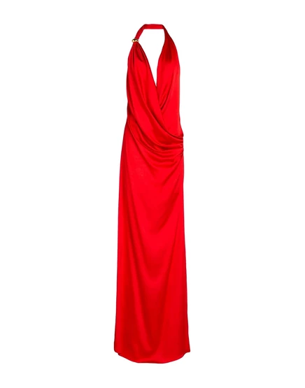 Женское макси-платье Blumarine атласное, красное