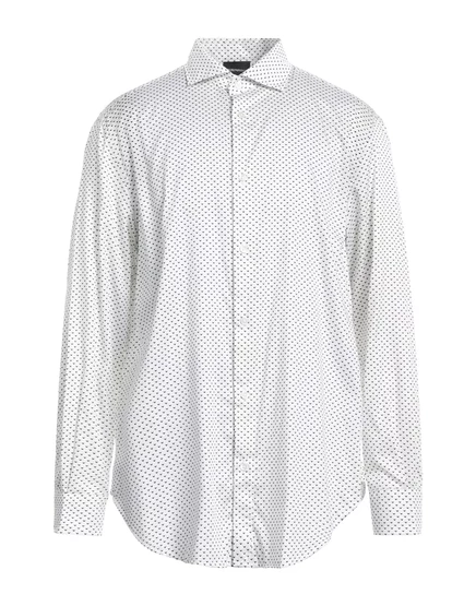 Мужская рубашка Emporio Armani из хлопка, белая