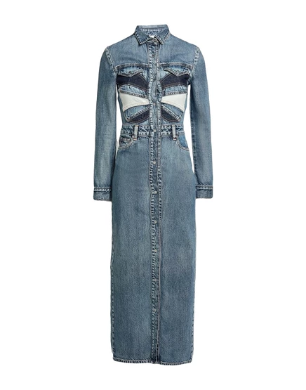 Женское макси-платье Redvalentino из денима, синее