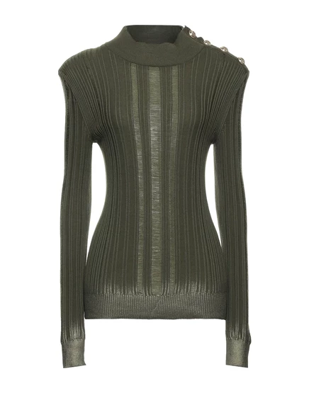 Женская водолазка Balmain PAPERMAG, зелёный милитари