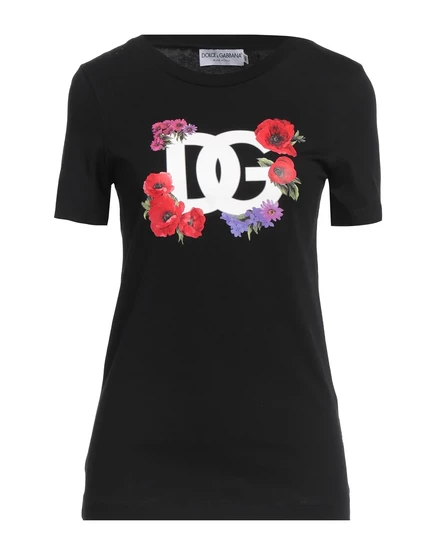Женская футболка Dolce & Gabbana с принтом, черная