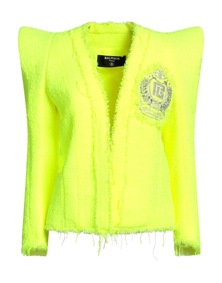 Женский жакет Balmain, твид, салатовый