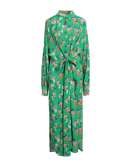 Женское платье-рубашка MSGM Midi, зелёное
