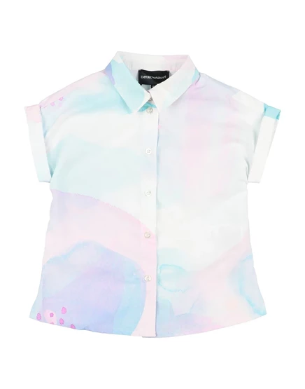 Детская рубашка Emporio Armani Kids, розовая
