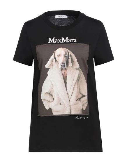 Женская футболка Max Mara PAPERMAG джерси с декором, черная