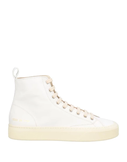 Мужские высокие кроссовки Common Projects, кожаные, молочные