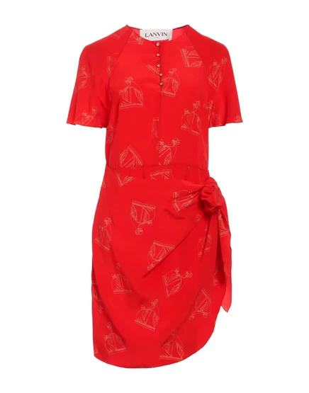Женское мини-платье Lanvin Wonderwoman, томатно-красное