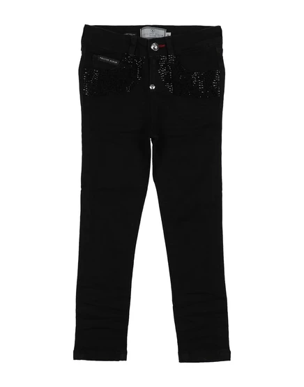 Женские джинсы Philipp Plein со стразами, чёрные