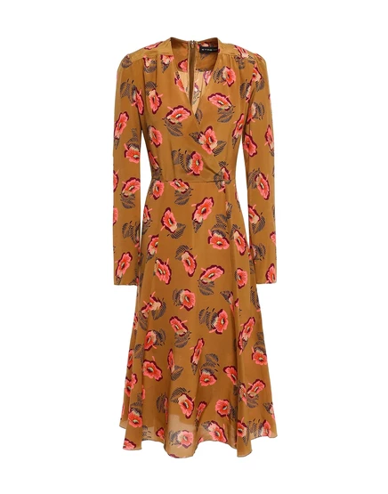 Женское платье Etro Wonderwoman миди, коричневое