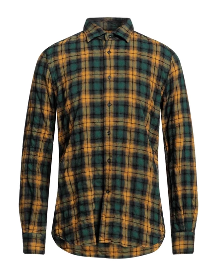 Мужская рубашка Glanshirt в клетку, темно-зеленая