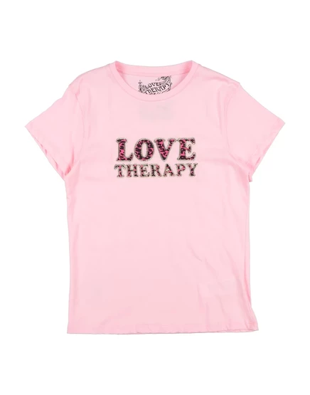 Женская футболка Love Therapy с вышивкой, розовая