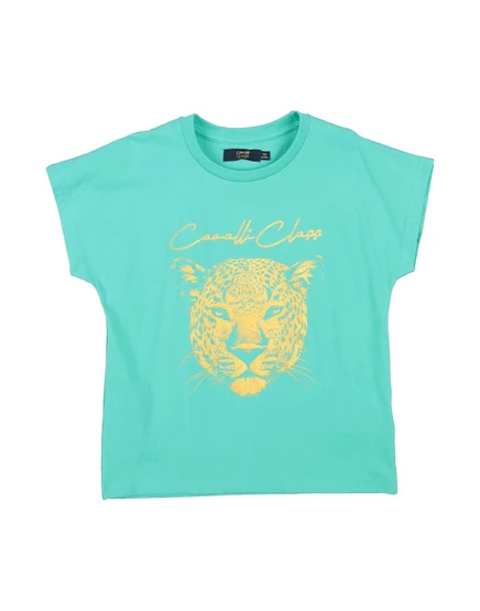 Женская футболка Cavalli Class superweek_kid, светло-зелёная