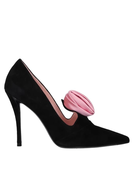 Женские мокасины Roger Vivier атлас/замша, черные