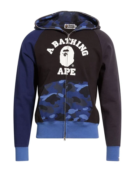 Мужская худи A Bathing Ape с капюшоном и принтом, чёрная