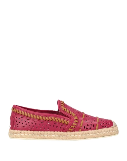 Женские эспадрильи Tod's перфорированная кожа, бордовые