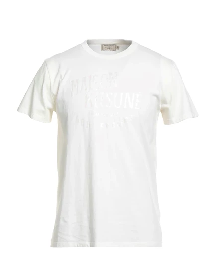 Мужская футболка Maison Kitsuné с логотипом, слоновая кость