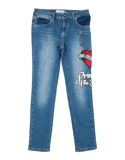 Женские джинсы Philipp Plein с кристаллами, синие