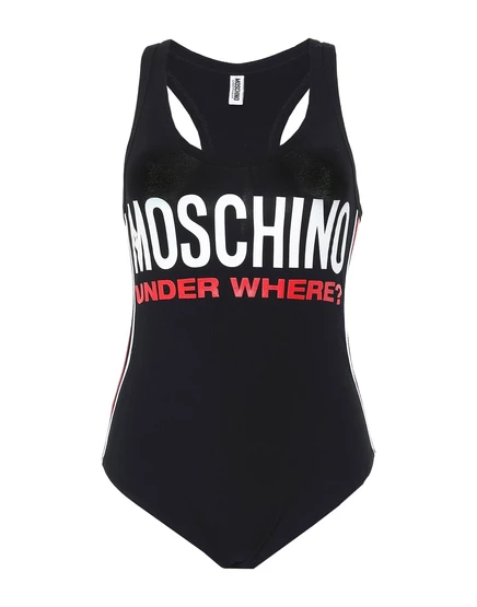 Женское боди Moschino WONDERWOMAN из джерси, черное