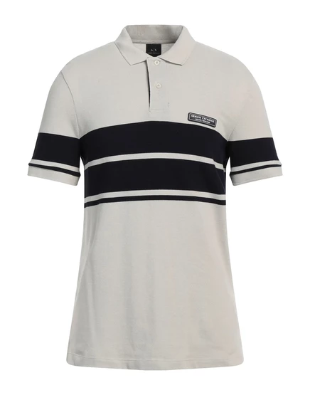 Мужское поло Armani Exchange из пике, светло-серое