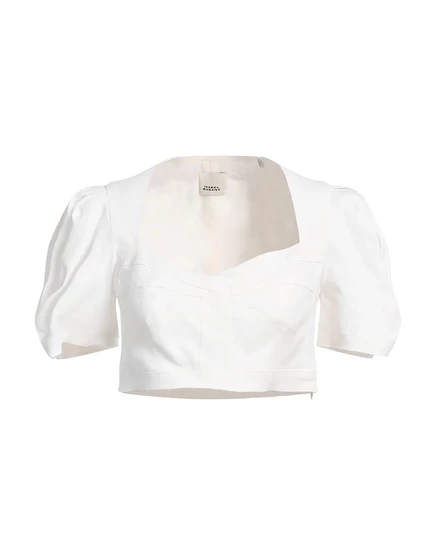 Женский укороченный топ Isabel Marant Papermag, белый