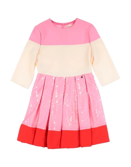 Платье для девочек Elisabetta Franchi JUNIOR из крепа, розовое