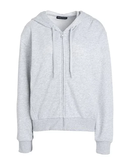 Женский топ Emporio Armani с капюшоном и молнией, светло-серый
