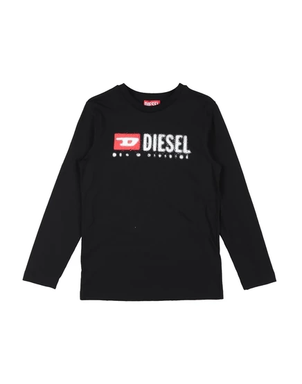 Детская футболка Diesel с длинными рукавами, черная