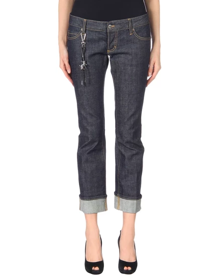 Женские джинсы DSquared2 прямые с отворотом, синие
